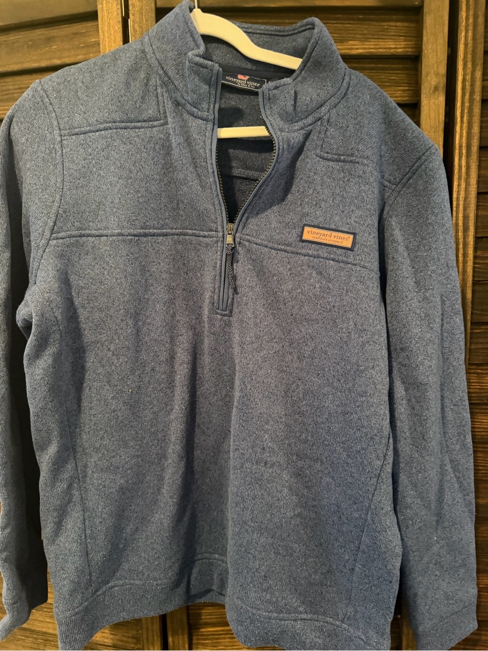 Vineyard Vines Men’s Heathered Blue Quarter-Zip Pullover
